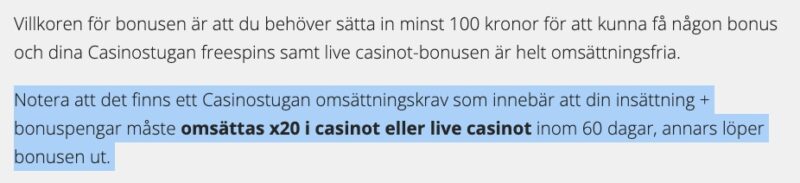 Bilden visar en gelaktig detalj i ett bonuserbjudanden från ett svenskt casino