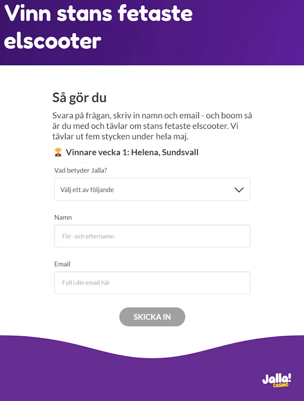 formulär tävla och vinn elscooter