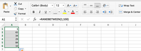 Slumpa tal i Excel